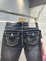 True Religio n Dark Grey Shade Straight Fit Premium Imported Stretchable lycra fabric Denim with back flap pocket Design 3708