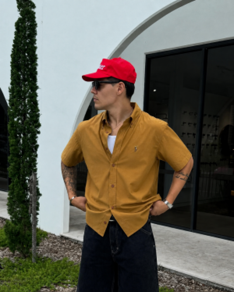 Ralph Lauren Premium Mud Brown Half Shirt