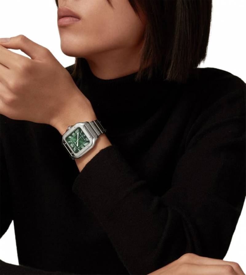 Cartier Santos Automatic silver green