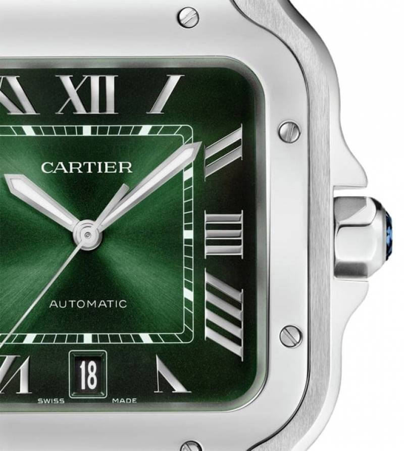 Cartier Santos Automatic silver green