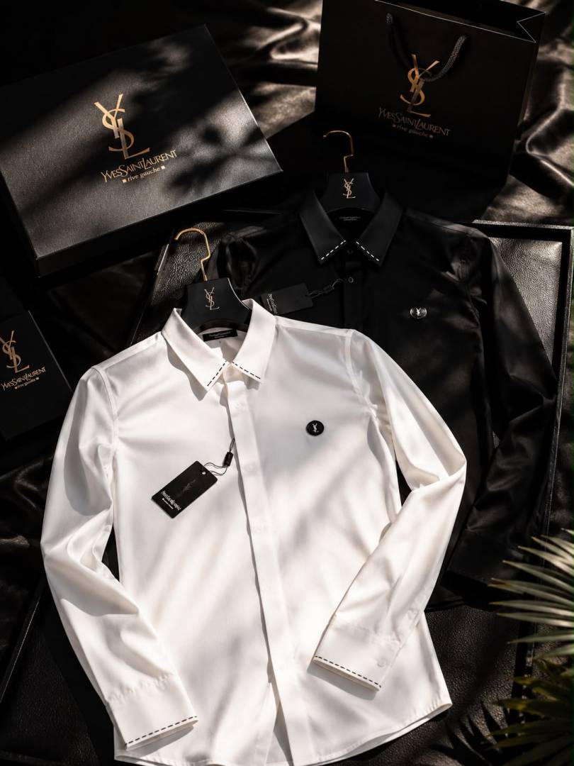 YSL White Premium imp Linen Shirt