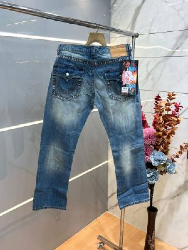 True Religio n Green Shade Boot cut Premium Imported Stretchable lycra fabric Denim with back flap pocket Design 3779