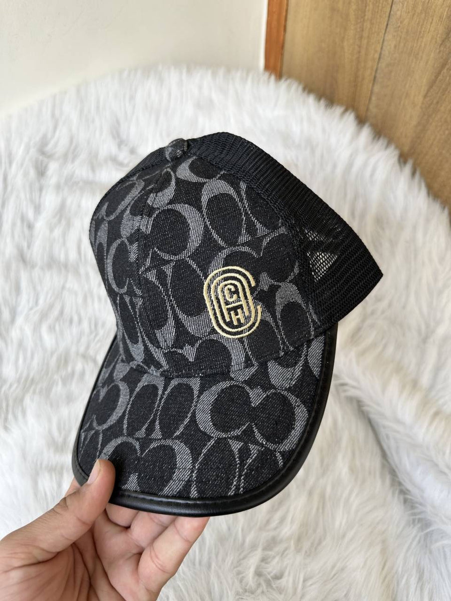 Coach_Monogram_Denim_Black_Premium_Unisex_Cap_With_Safety_Box