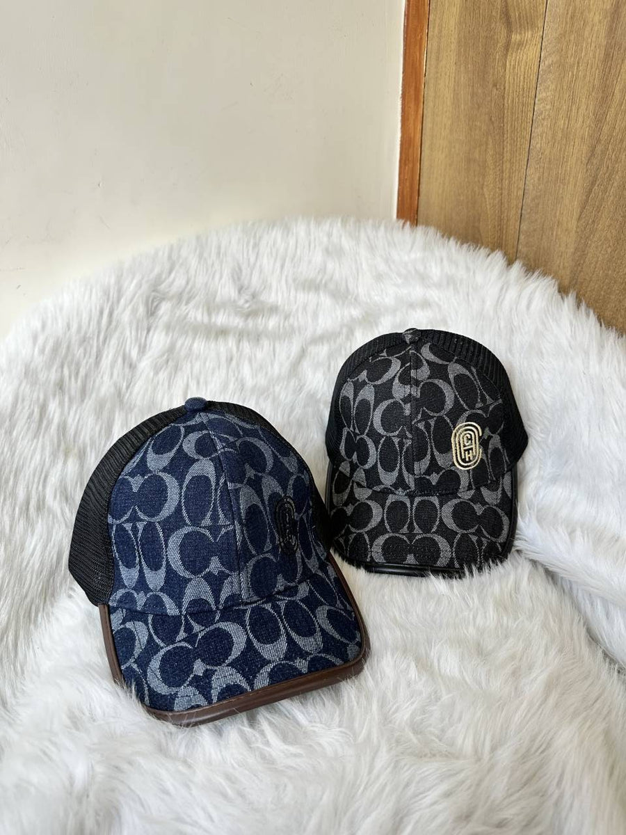 Coach_Monogram_Denim_Black_Premium_Unisex_Cap_With_Safety_Box