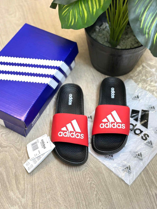Adidas Hyper Boost Premium Red Black White Slides SE12