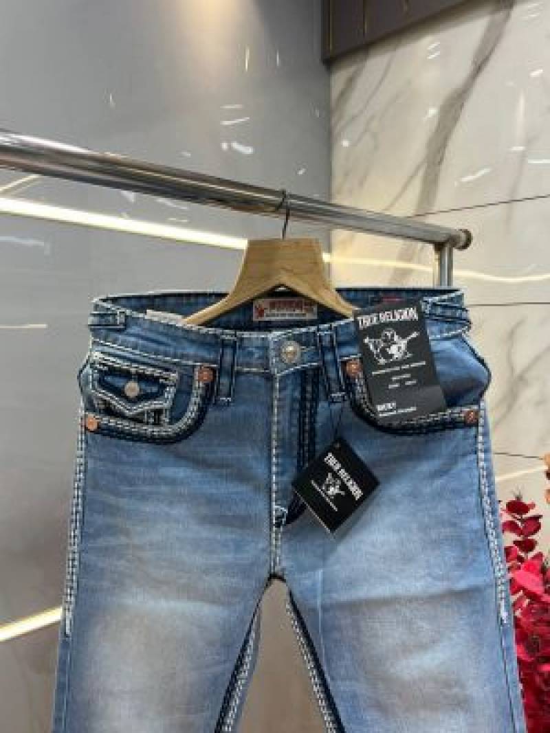 True Religio n Light Shade Boot cut Premium Imported Stretchable lycra fabric Denim with back flap pocket Design Denim 3954