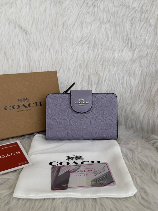 Coach A8 Corner Zip Signature Wallet With Original Box DustCover Tags Card Highend Quality