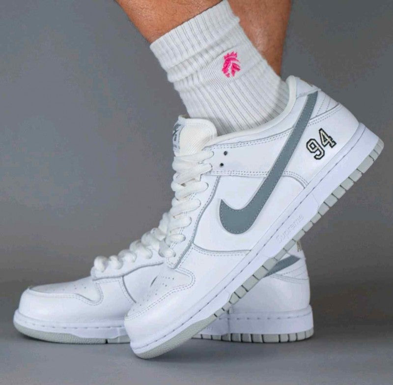 Supreme x Nikkeee SB Dunk Low White Grey 2178