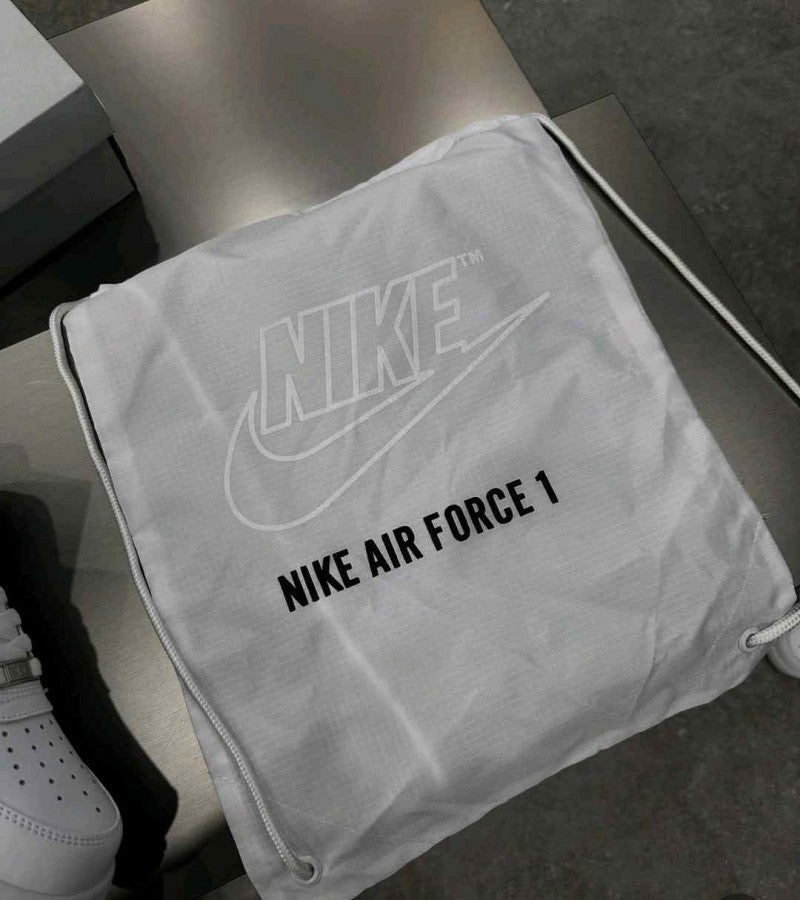 Nike Airforce 1 White Pure Leather Heavy Quality (With Dust Bag Bill Carry Bag 1 Complementary Bottle Lace) 1068