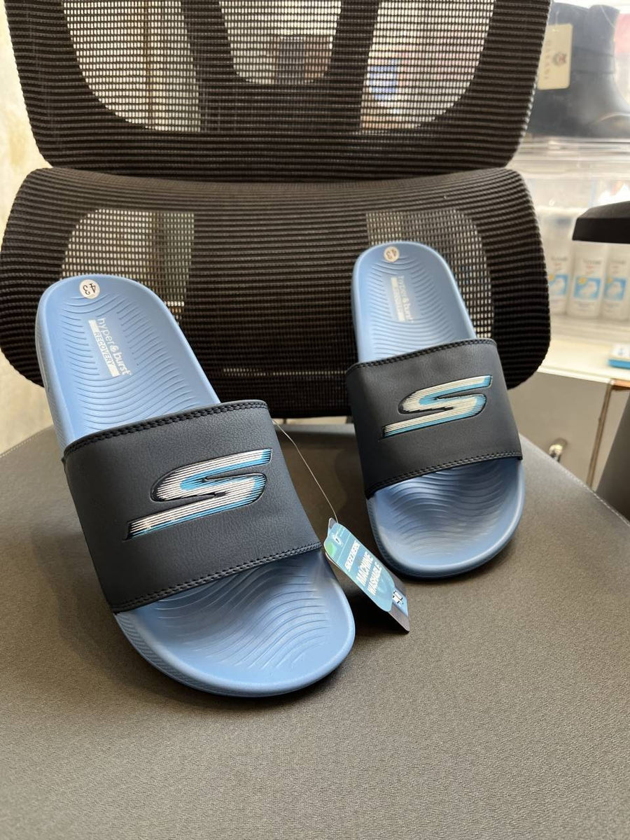 Skechers Hyper Burst Soft Slides S Print Sky Blue