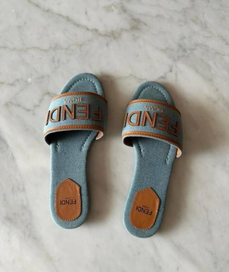 Fendi_Blue_Denim_Washed_Flats_With_OriginalBox_CarryBag