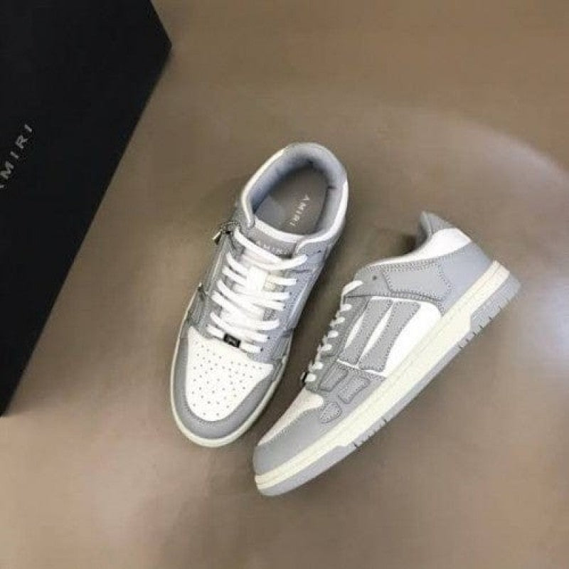 Amiri skeleton low top grey