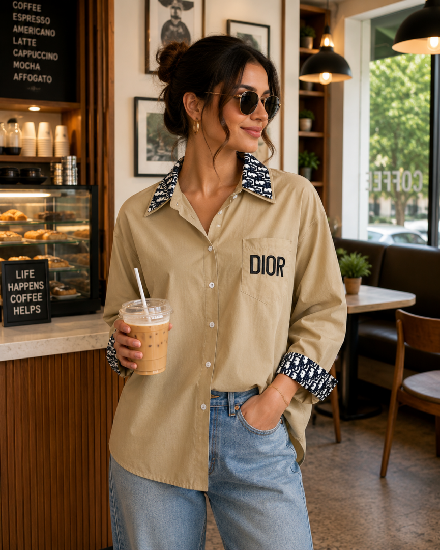 Dio Collor Logo Shirt Biscuit S113-BR