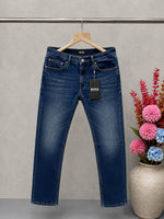 Boss Blue Shade Premium Imported Stretchable Lycra Fabric Straight Fit Denim with Metal Logo Sale Offer 3497