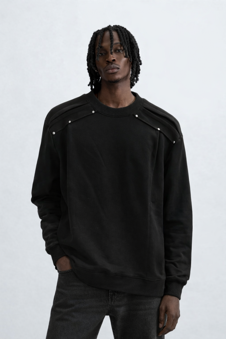 KOREAN IMPORTED HIGH DEMAND ARTICLE SWEATSHIRT BLACK
