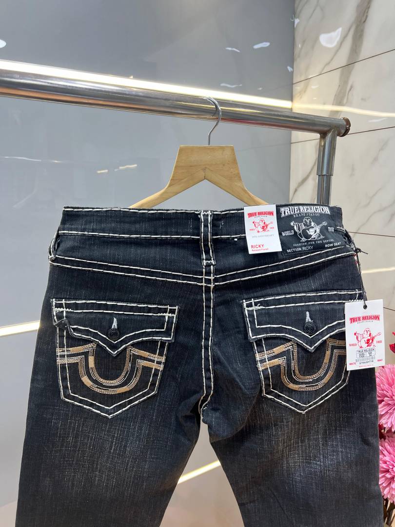True Religion Straight fit Premium Imported Stretchable Lycra Fabric Denim with Back Pocket Embroidered Design 4176