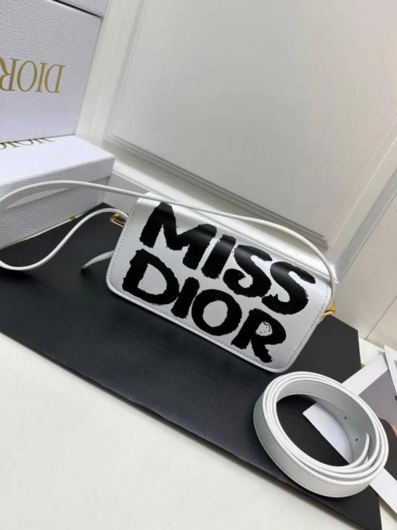 Miss Dioor Luxury Edition Superior Quality Flap Shoulder Bag With OG Box & Dust Bag (White - 1018)