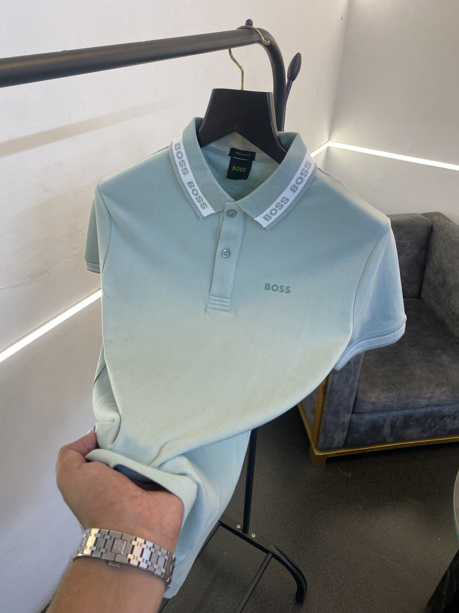 Hugo bos high quality imported polo tshirt light green sale