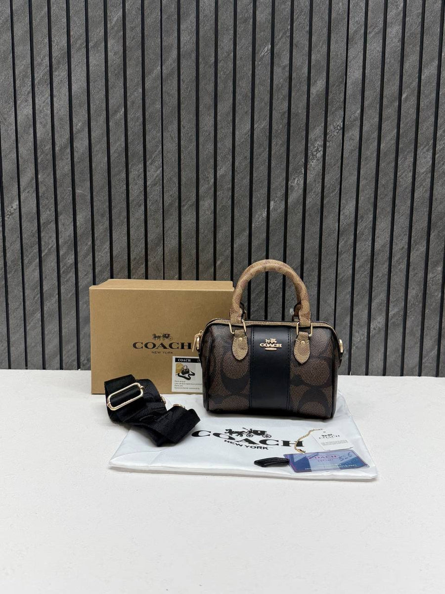 Coach Rowan Mini Coffee-Ap-Black With OriginalBox DustCover