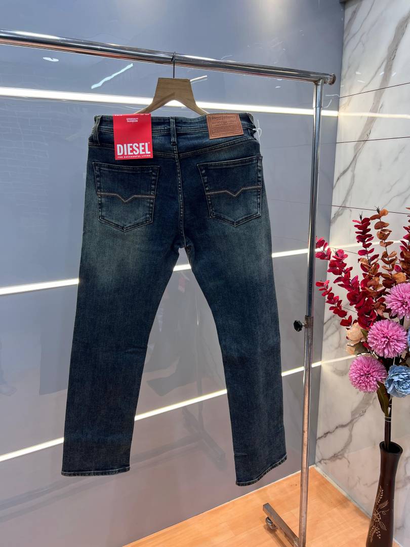Diesel Green Shade Premium Imported Stretchable Lycra Fabric Straight Fit Denim with Embroidered Logo 3016
