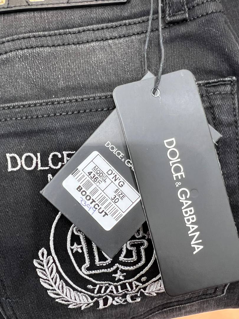 Dolce and Gabban a Black Shade Premium Imported Stretchable Lycra Fabric Boot Cut Denim with Embroidered Design Sale Offer 3399