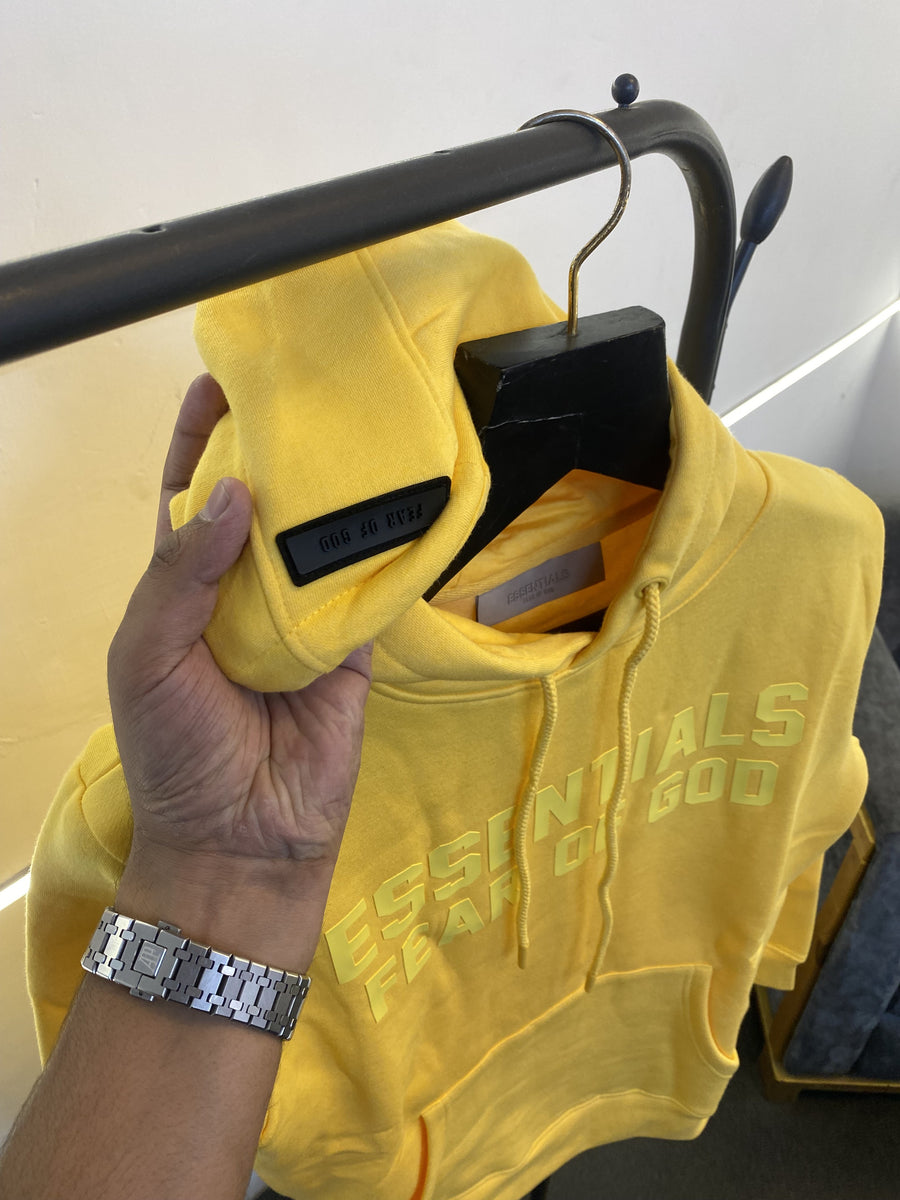 Essentials fear of god imported hoodie yellow sale