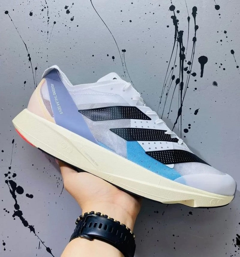 S adizero takumi sen 9 silver violet white