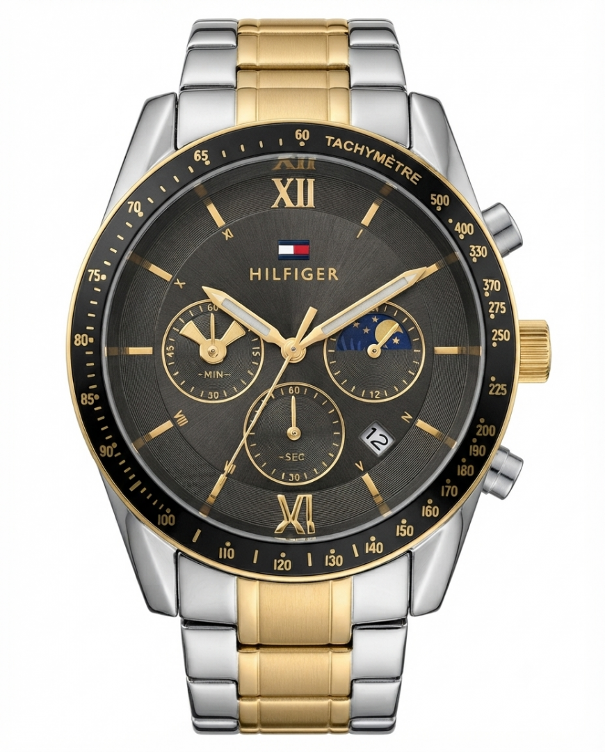 Tommy Hilfiger Multifunction Two Tone Black Dial