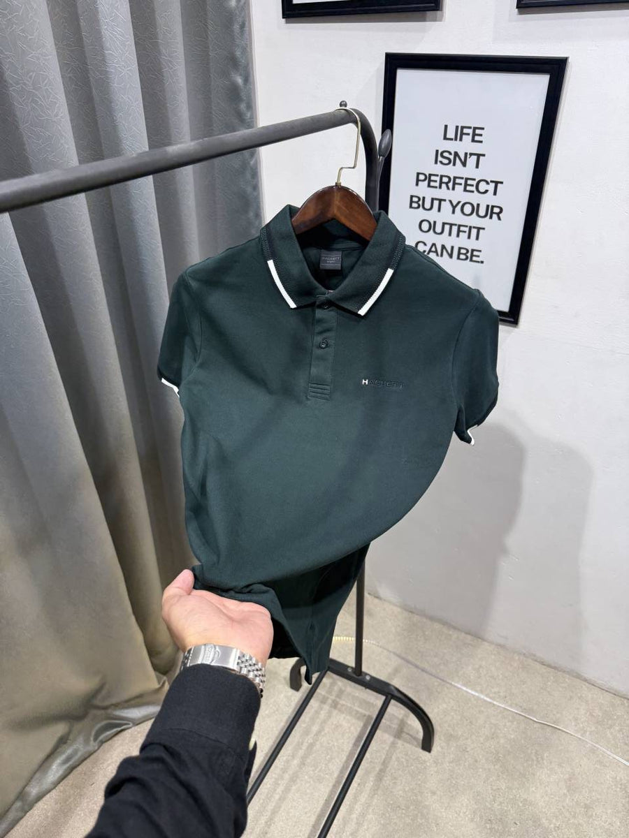 Hackett imported polo tshirt bottle green