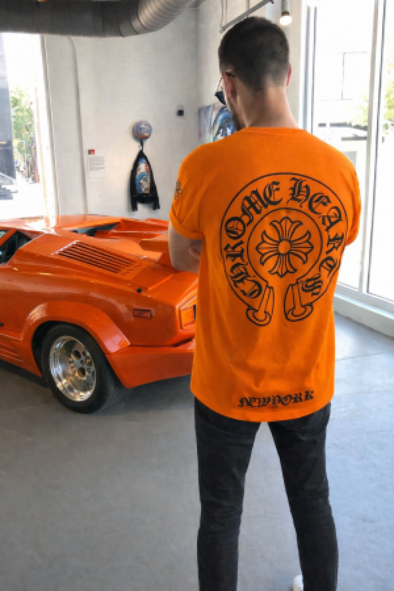 Chorme_heart Imported Orange Tshirt