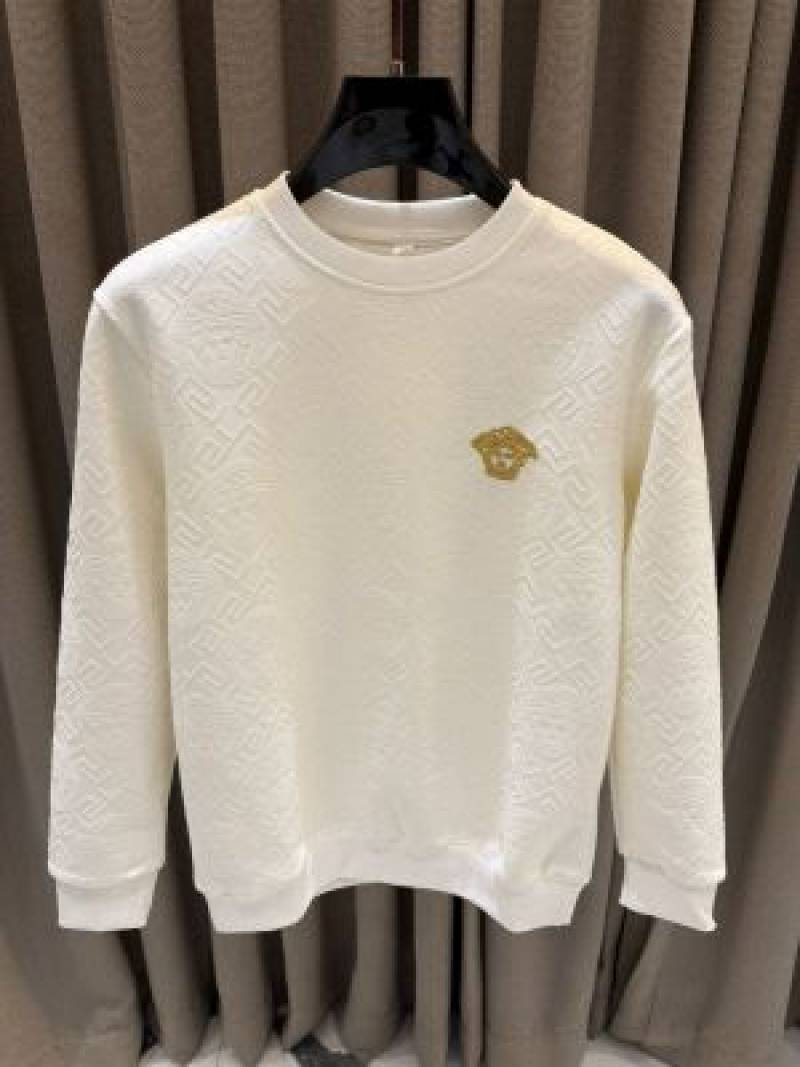 Versace Chest Logo Full Monogram Sweatshirt White