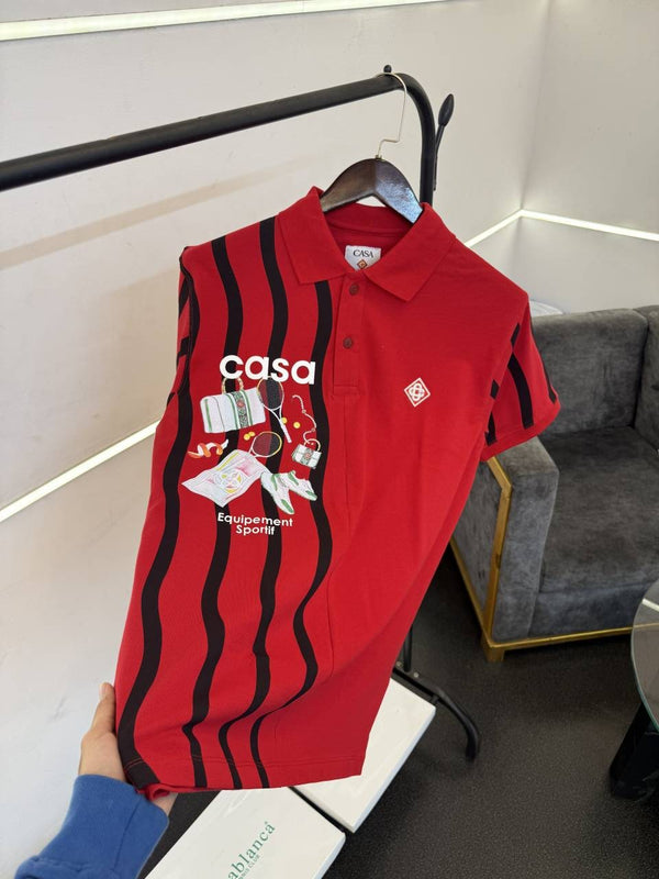 Casablanca turkey imported polo tshirt red with box