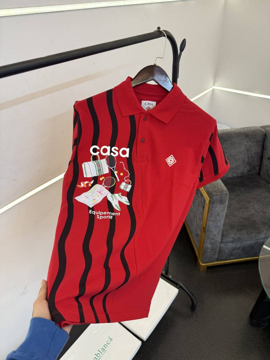 Casablanca turkey imported polo tshirt red with box