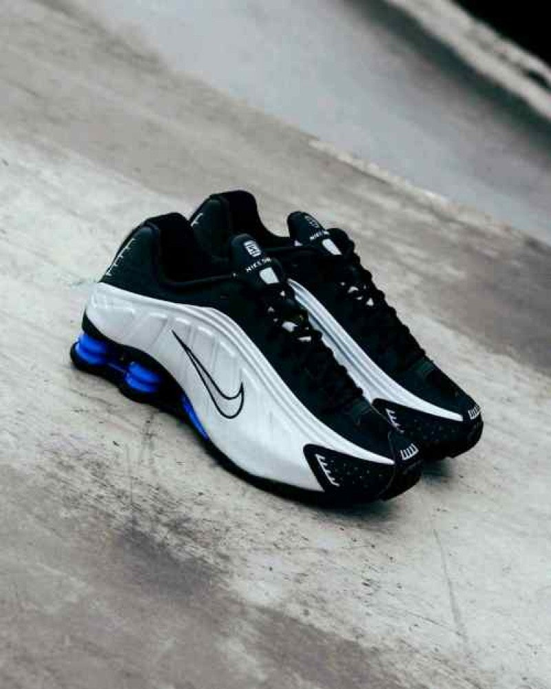 Nike Shox R4 Black Metallic Silver Racer Blue