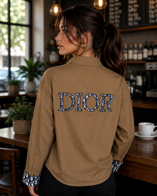 Dio Back Print Shirt Coffee S110-CF