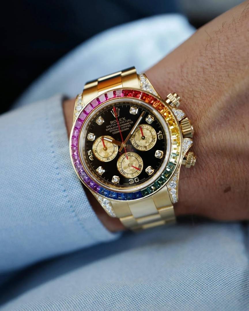 Rolex Oyster Perpetual Rainbow Gold