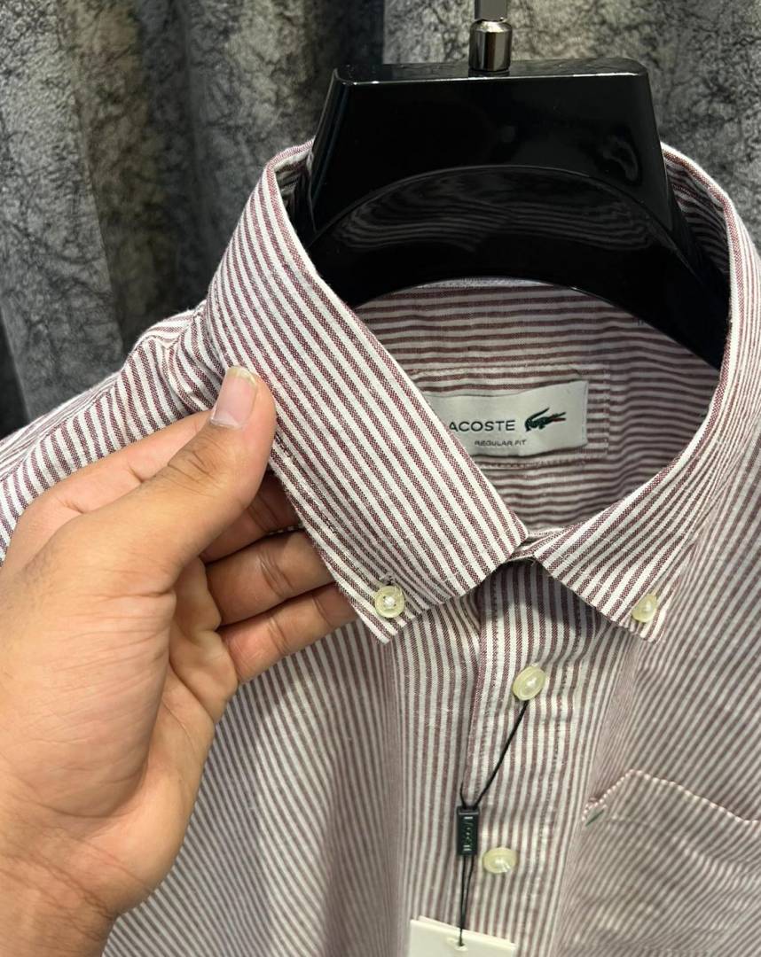 Lacoste IMPORTED STORE ARTICLE DESIGNER SHIRT MAROON
