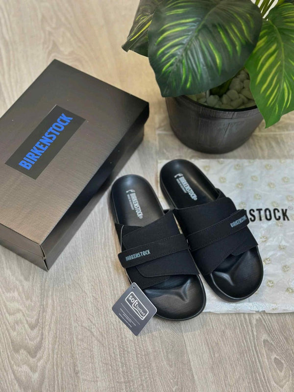 Birkenstock Adjust Kyoto Nubuck Soft Cushion Black Slides