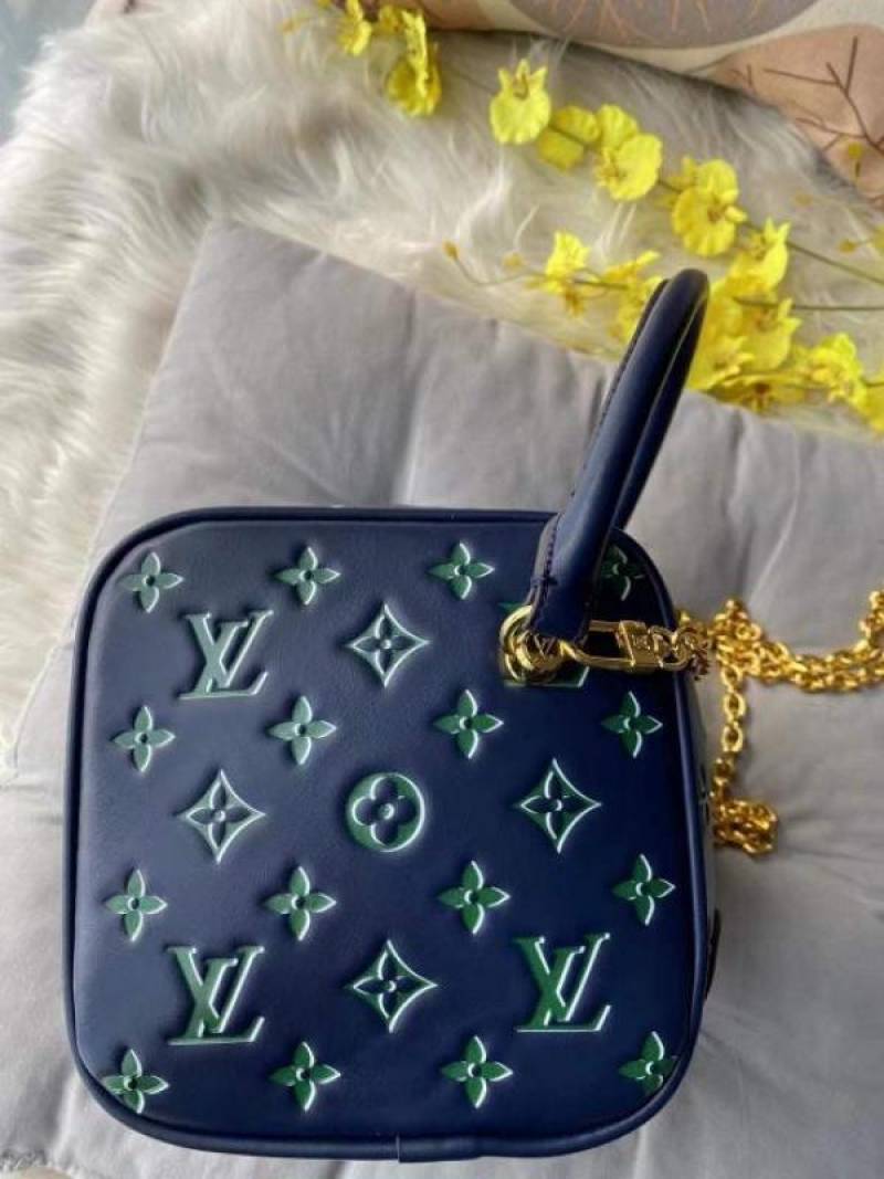 Louis Vuitton LV Limited Edition New Square Bag With Dust Bag (Navy Green - 964)