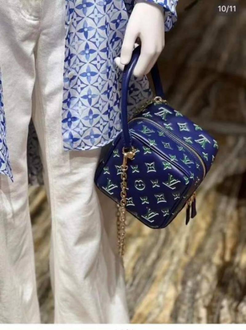 Louis Vuitton LV Limited Edition New Square Bag With Dust Bag (Navy Green - 964)