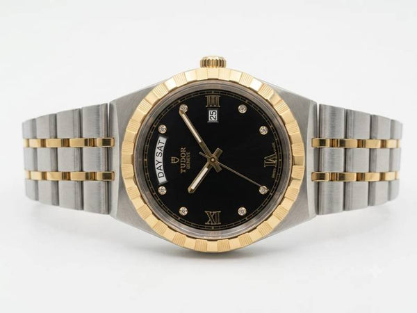 Tudor Royal Automatic 2 ton gold black Diamond