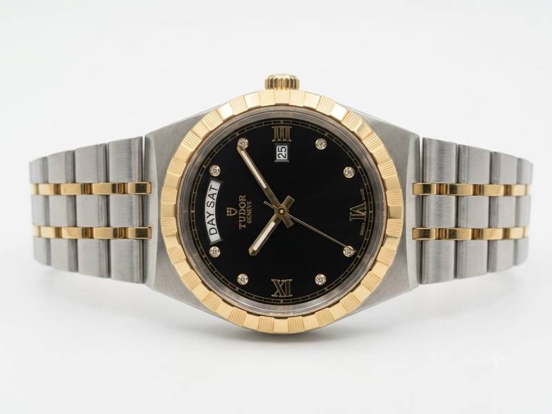 Tudor Royal Automatic 2 ton gold black Diamond