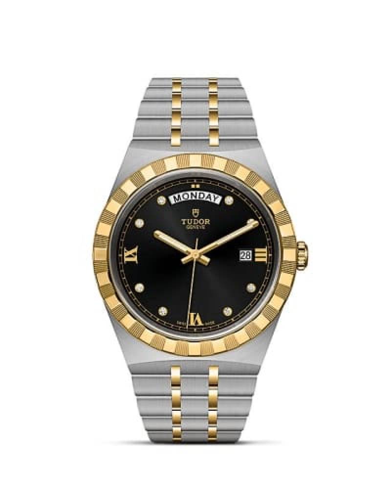Tudor Royal Automatic 2 ton gold black Diamond