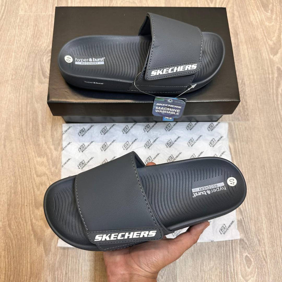 Skechers Hyper Burst Soft Premium Grey White Flip Flop SE12