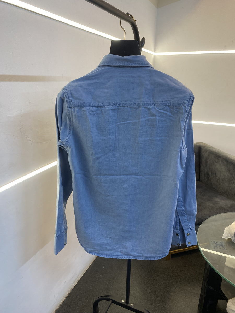 02 True religion snap button denim shirt sky blue
