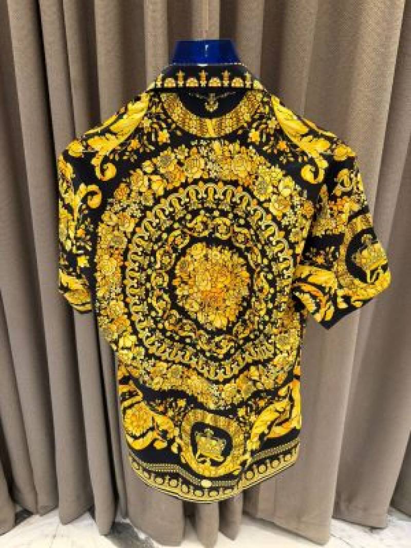 Versace Borroco Gold Black imported Half Sleeves Shirt