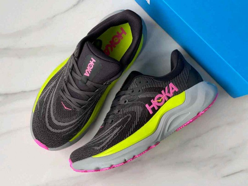 Hoka Arahi 8 Charcoal Grey-Yellow-Rose Mens shoes