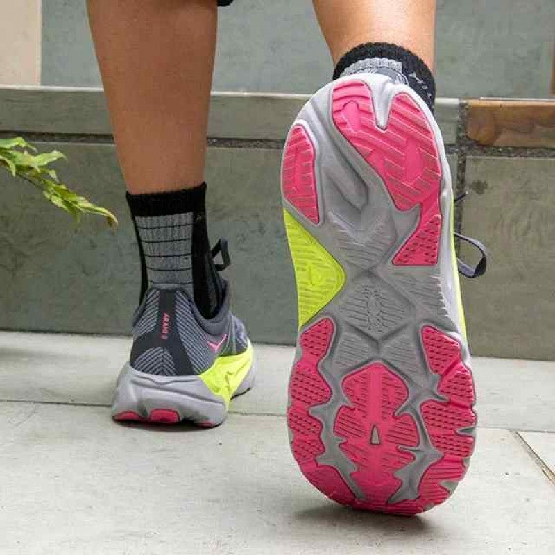 Hoka Arahi 8 Charcoal Grey-Yellow-Rose Mens shoes