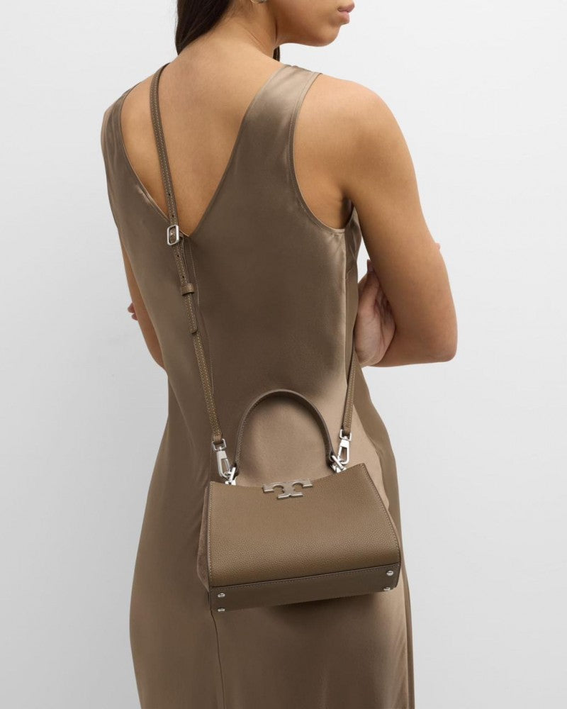 Tori Burch_Khakhi_Mini_Eleanor_Satchel_Bag_With_Box