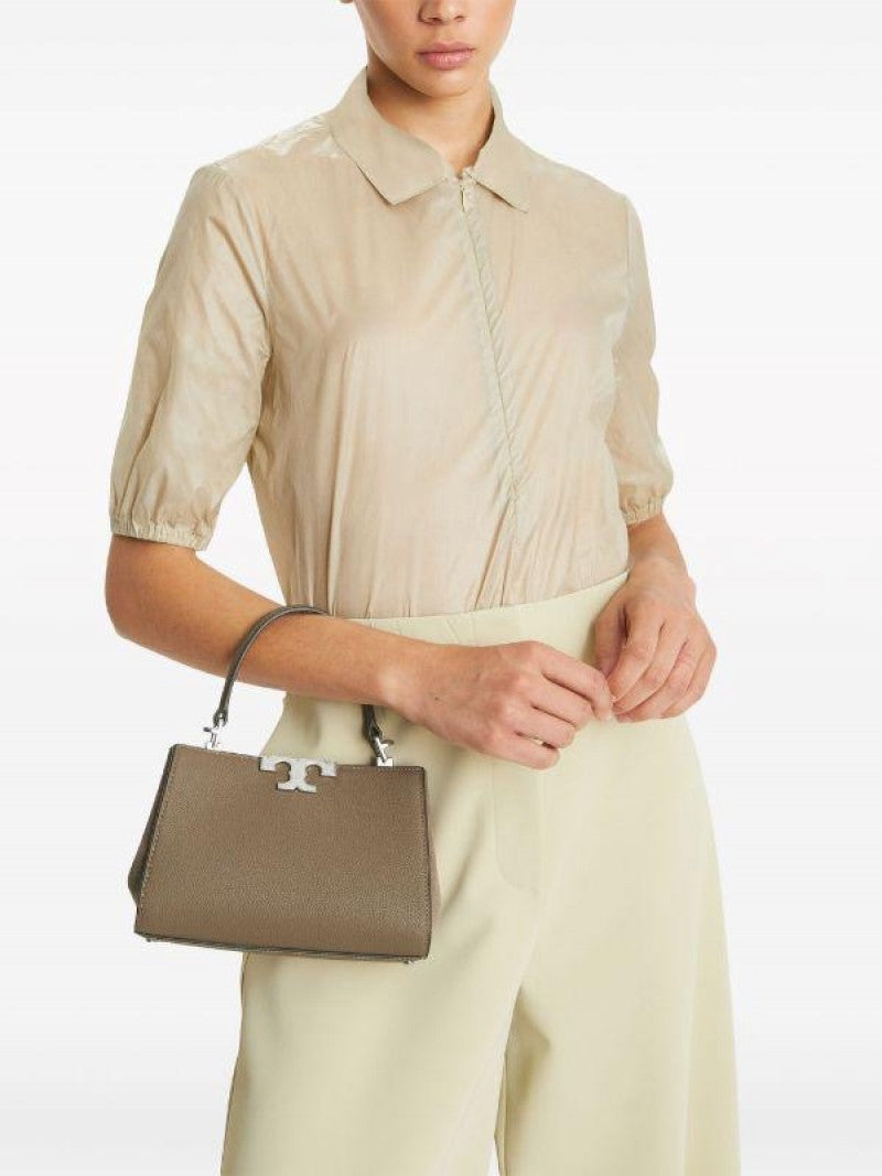 Tori Burch_Khakhi_Mini_Eleanor_Satchel_Bag_With_Box